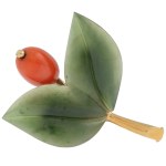 Brooch in the shape of a barberry twig, first half of the 20th century
