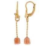 Earrings with a rose motif, second half of the 20th century