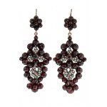 Earrings with a floral motif, 19th/20th century