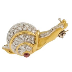 Snail-shaped brooch, second half of the 20th century