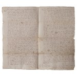 [Lithuania] Contract between families from the Vilnius County: the Ciechanowski family of the Dąbrowa coat of arms and the Dobkowicz family, for 35 kopas of Lithuanian groszy. Vilnius, October 1, 1582