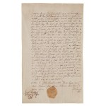 [Sandomierz] Szymon Muchowiecki of Janikowo, the Crown’s Chief Usher, testifies that, pursuant to a court ruling, the village of Gorzyczany, belonging to the Gniewosz family, is to be seized to pay off debts owed to Jadwiga, daughter of Prokop Wolski, wif