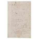 [Sandomierz] Document concerning the lawsuit between the Zamoyski and Kuczkowski families over the Rzeczyca Okrągła forests near Stalowa Wola. A rare document revealing the position of the young J. K. Lubomirski, Sandomierz, “the Monday before the Feast o