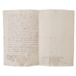 [Sandomierz] Document concerning the lawsuit between the Zamoyski and Kuczkowski families over the Rzeczyca Okrągła forests near Stalowa Wola. A rare document revealing the position of the young J. K. Lubomirski, Sandomierz, “the Monday before the Feast o