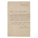 Zygmunt Sarnecki (1837–1922), writer, editor, theater director. Letter to Leopold Méyet (1850–1912), writer, collector, patron of the arts, Kraków, January 12, 1891