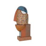 Maria Kostrzewska-Baron, Cubist Head (Brick-and-Blue), 2026