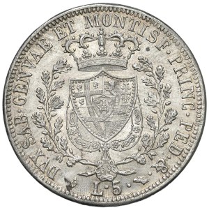 Caruso Collection - Carlo Felice (1821-1831) 5 Lire 1825 T - Nomisma 5...