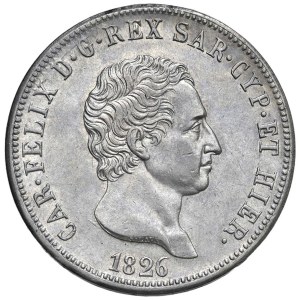 Caruso Collection - Carlo Felice (1821–1831) 5 Lire 1826 T - Nomisma 5...
