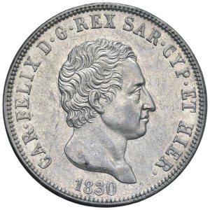 Caruso Collection - Carlo Felice (1821-1831) 5 Lire 1830 G - Nomisma 5...