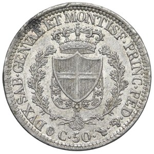 Caruso Collection - Carlo Felice (1821–1831) 50 Centesimi 1830 T - Nom...