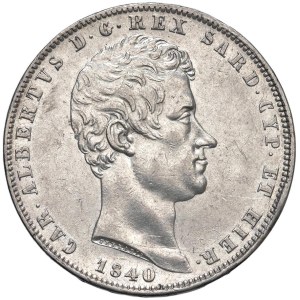 Caruso Collection - Carlo Alberto (1831–1849) 5 Lire 1840 G - Nomisma ...