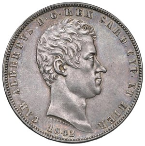 Caruso Collection - Carlo Alberto (1831-1849) 5 Lire 1842 G - Nomisma ...