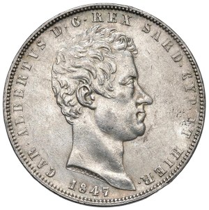 Caruso Collection - Carlo Alberto (1831-1849) 5 Lire 1847 T - Nomisma ...
