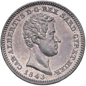 Caruso Collection - Carlo Alberto (1831-1849) 50 Centesimi 1843 T - No...