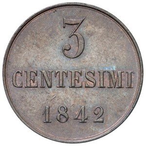 Caruso Collection - Carlo Alberto (1831–1849) 3 Centesimi 1842 - Nomis...