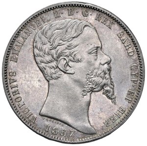 Caruso Collection - Vittorio Emanuele II (1849-1861) 5 Lire 1857 T - N...