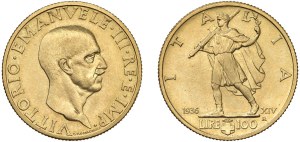 Caruso Collection - Vittorio Emanuele III (1900-1946) Coppiola 100 Lir...