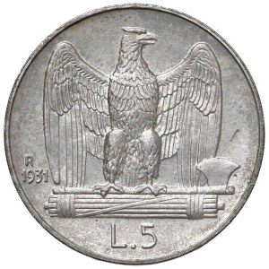 Caruso Collection - Vittorio Emanuele III (1900-1946) 5 Lire 1931 - No...