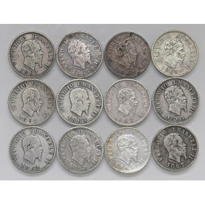Caruso Collection - Vittorio Emanuele II (1861–1878) Set of 12 coins...