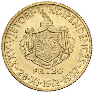 Foreign coins - ALBANIA Amet Zogu (1925-1939) 20 Franga 1937 - Nom...