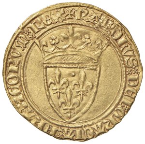 Foreign coins - FRANCIA Carlo VII (1422-1461) Écu d'or con corona ...
