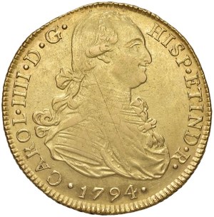 Foreign coins - *PERÙ Carlo IV (1788-1808) 8 Escudos 1794 IJ - KM ...