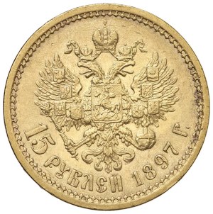 Foreign coins - RUSSIA Nicola II (1894-1917) 15 Rubli 1897 - KM Y6...