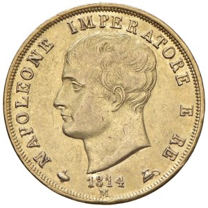 Italské mincovny – *MILÁNO Napoleon I. (1805–1814) 40 lir 1814, špička...