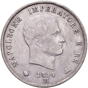 Italian Mints - *MILAN Napoleon I (1805–1814) 5 Lire 1814 with a dot...