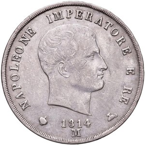 Italian Mints - *MILANO Napoleone I (1805-1814) 5 Lire 1814 puntal...