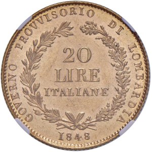 Italian Mints - *MILAN Provisional Government of Lombardy (1848) 20...