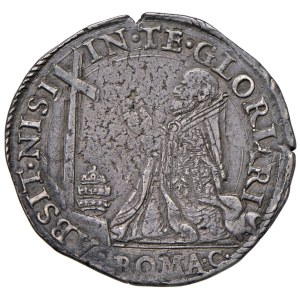 Pièces papales - Pie V (1566-1572) Testone - Frappée le 3 AG (9,64 g) R...