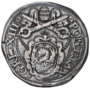 Papal coins - Gregory XIII (1572–1585) Testone - Munt. 37 AG (g...