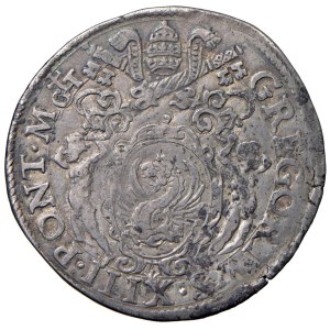 Papal coins - Gregorio XIII (1572-1585) Testone - Munt. 41 AG (g...
