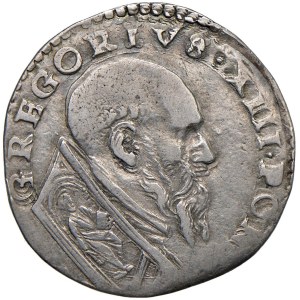 Papal Coins - Gregory XIII (1572–1585) Testone - Munt. 44 AG (g...