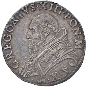 Papal Coins - Gregory XIII (1572–1585) Testone, Year X - Mintage: 50...