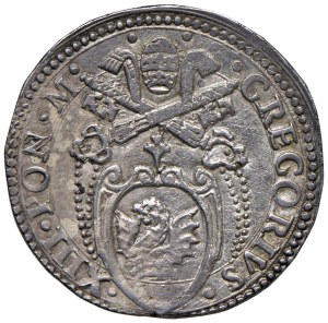 Papal coins - *Gregorio XIII (1572-1585) Fano - Testone - Munt. ...