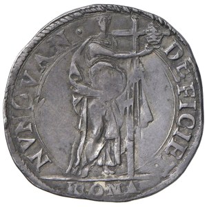 Pièces papales - Sixte V (1585-1590) Testone - Frappée le 16 août (9,42 g)...
