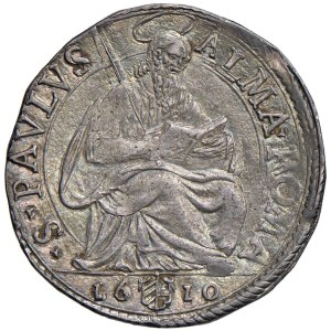 Papal coins - Paolo V (1605-1621) Testone 1610 An. VI - Munt. 58...