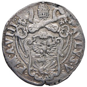 Papal coins - Paolo V (1605-1621) Testone 1615 An. VIII - Munt. ...