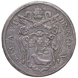 Papal Coins - Innocent X (1644–1655) Testone 1650, Year VI - Munt...