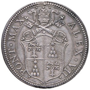 Papal coins - Alessandro VII (1655-1667) Testone - Munt. 8 AG (g...