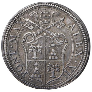 Papal coins - Alessandro VII (1655-1667) Testone - Munt. 12 AG (...