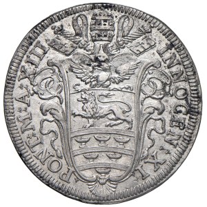 Papal Coins - Innocent XI (1676–1689) Testone 1689, Year XIII - M...