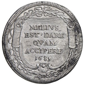 Papal Coins - Innocent XI (1676–1689) Testone 1689, Year XIII - M...