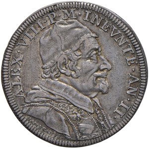 Papal Coins - Alexander VIII (1689–1691) Testone, Year II - Minted....