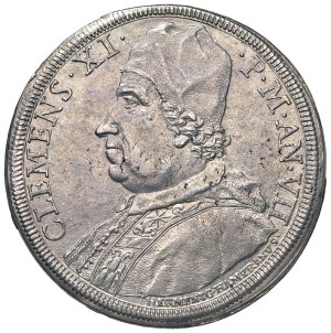 Papal coins - Clemente XI (1700-1721) Piastra 1707 An. VII - Mun...