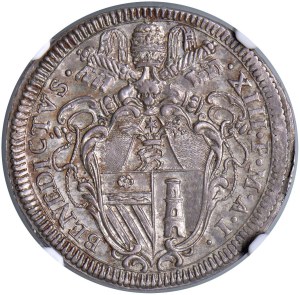 Papal coins - Benedetto XIII (1724-1730) Testone 1725 An. I Port...