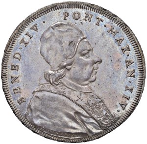 Papal coins - Benedetto XIV (1740-1758) Scudo 1753 An. XIV - Mun...