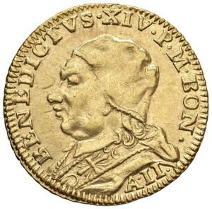 Papal coins - *Benedetto XIV (1740-1758) Bologna - Zecchino An. ...